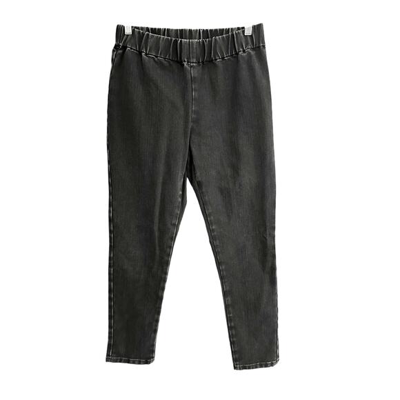Soft Surroundings Jean Legging Size M Black Pull On Elastic Waist 2AW42 - Picture 1 of 9